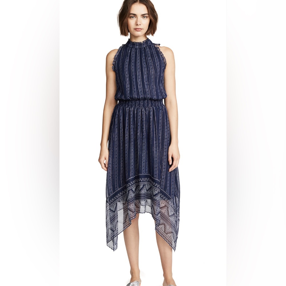 Shoshanna Barissa silk dress navy/white 10